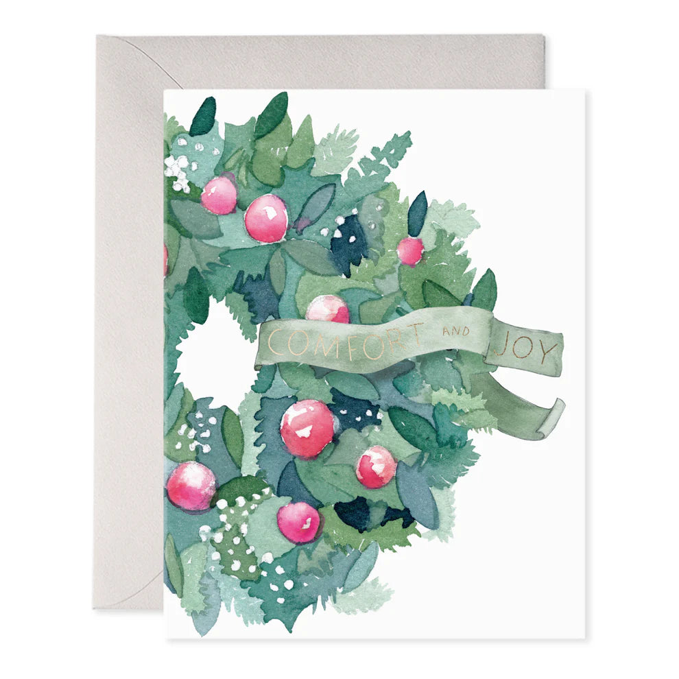 Comfort & Joy Wreath Card