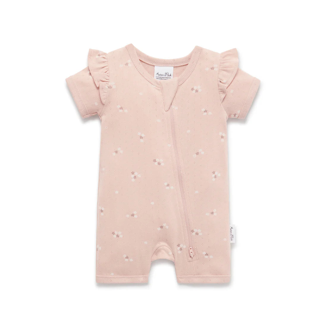 Petal Pointelle Zip Romper