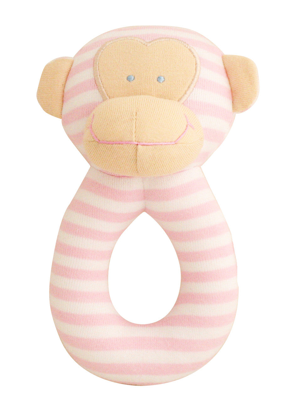 Monkey Grab Rattle Pink