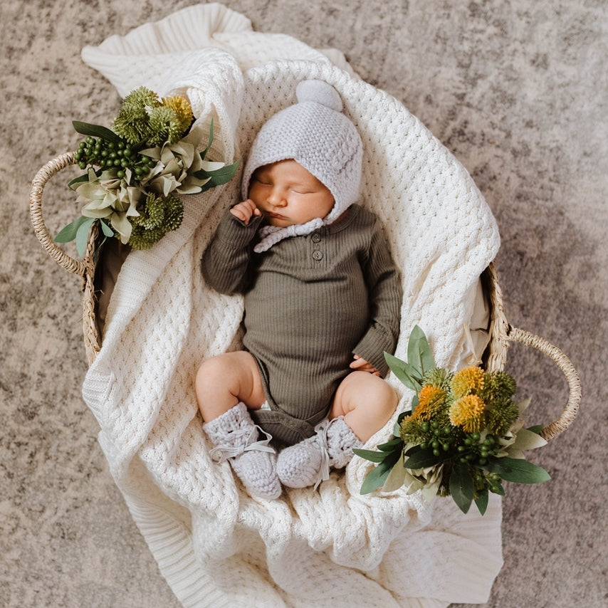 Bonnet and Booties-Newborn