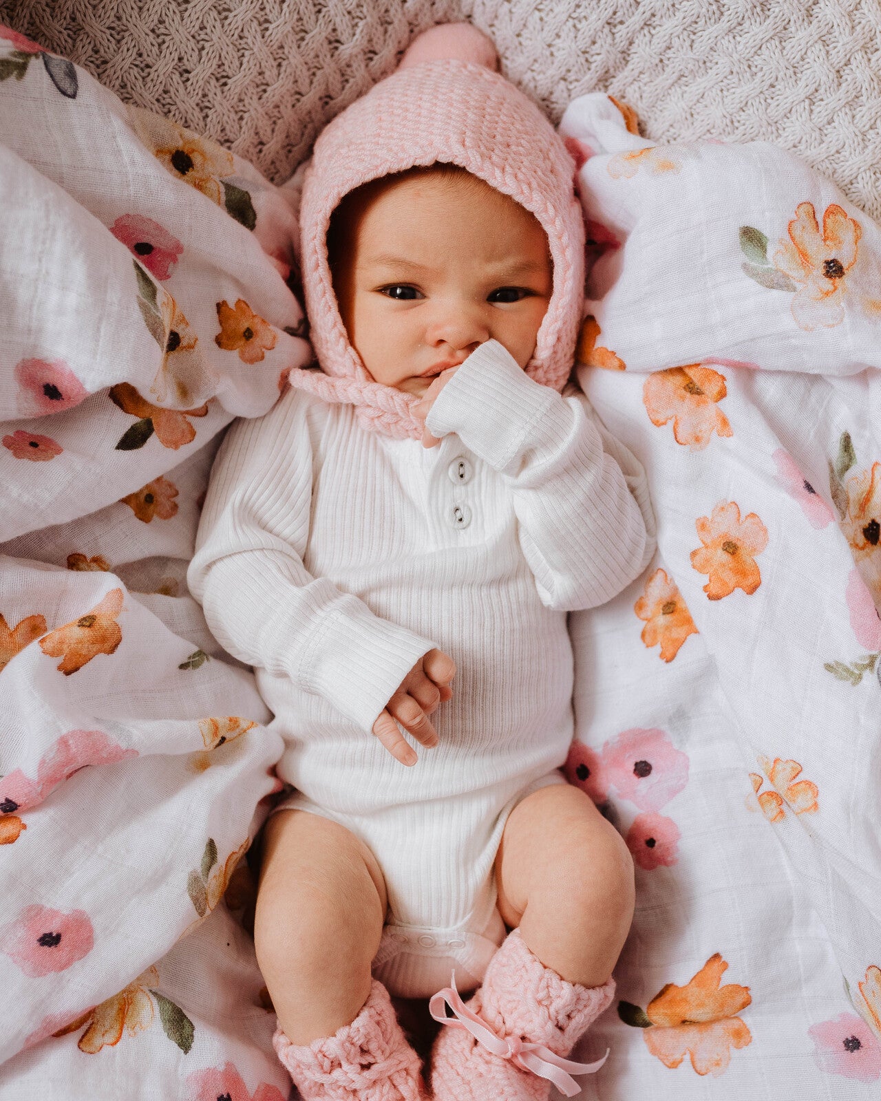 Bonnet and Booties-Newborn