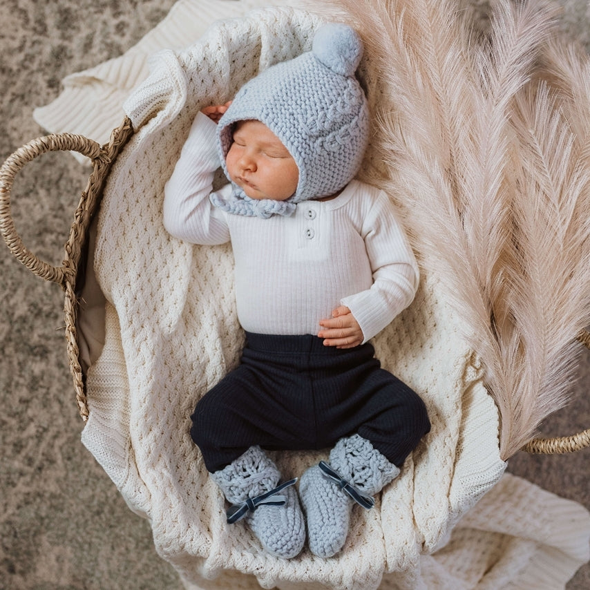 Bonnet and Booties-Newborn