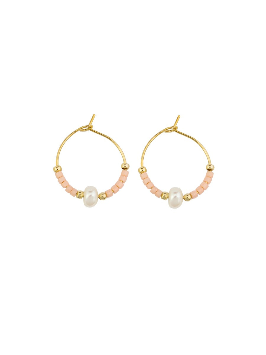 Beaded Mini Hoops