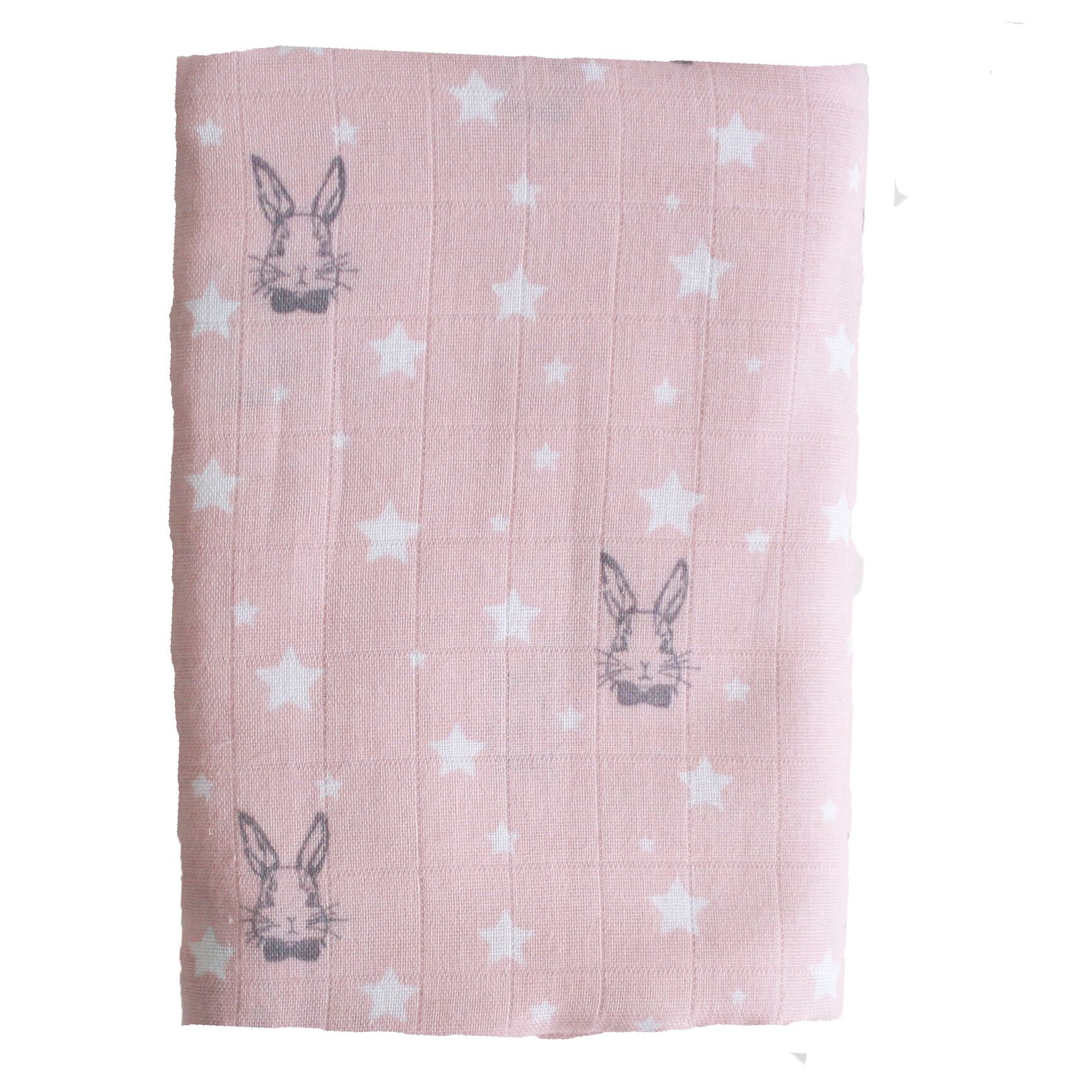 Muslin Swaddle - Bunnies Pink